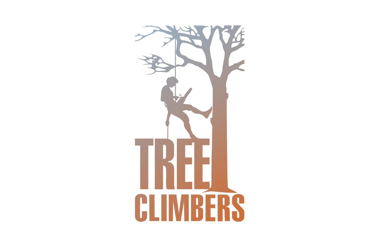 Logo arboristika muž na stromě
